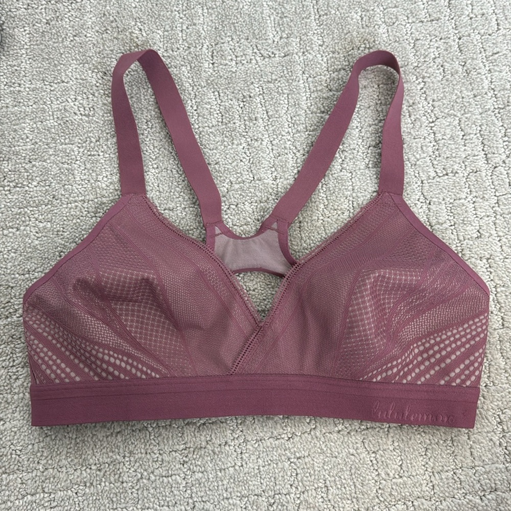 Lululemon Awake to Lace Bra Plumful / Smoky Blush purple Mauve sports bra yoga - Picture 2 of 7